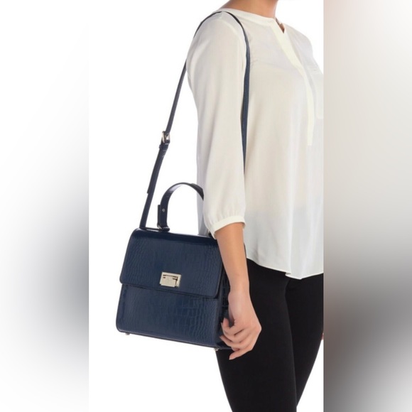 Kate Spade Navy Crocodile Embossed Crossbody Bag - Picture 1 of 9